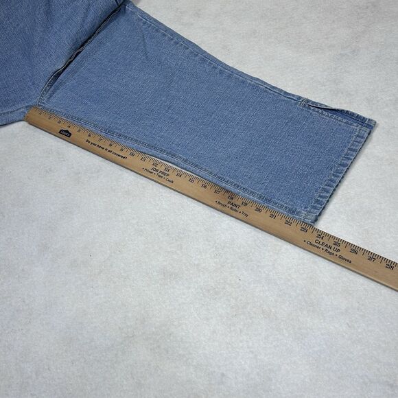 VTG Bill Blass Women’s 14 Capri Jeans Cotton Light Wash High Rise Slit Hem - Picture 9 of 16